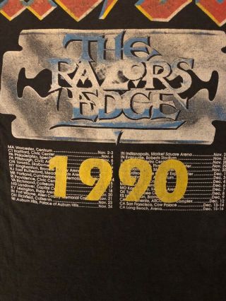 Vintage 90s AC/DC Razors Edge T Size XL Black T - shirt 1990 / 91 Concert ACDC SS 3