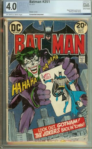 Batman 251 Pgx 4.  0 Vintage Dc Detective Key Classic Neal Adams Joker Cover