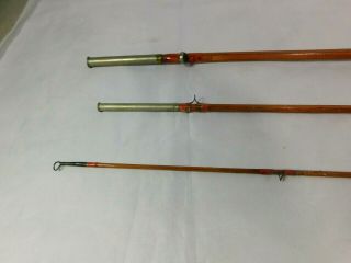 Vintage South Bend 3 Piece Bamboo Fly Rod 8 4