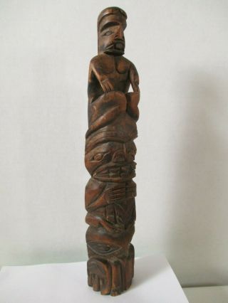 Old Vintage Wood Carved Northwest Coast Totem Pole