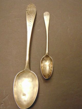Two Antique Revolutionary War Era Coin Silver Spoons - W.  Haverstick Philadelphia