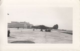 Wwii Snapshot Photo Aaf P - 61 Black Widow Night Fighter On Air Base 9