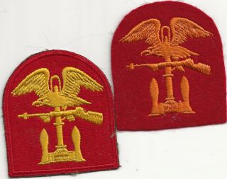 R/orig Wwii " (2) Variations,  Us Navy Amphibious Forces " Patches - Wool & F/emb