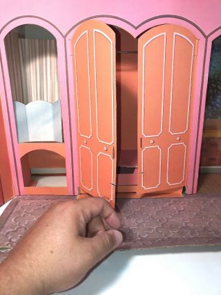 Vintage 1963 - 1964 Barbie Dream House Cardboard Play Set & Furniture Mattel 3