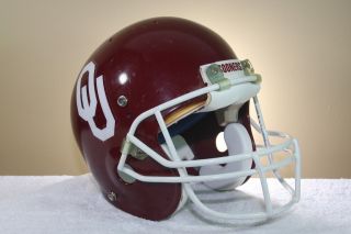 Vtg Oklahoma Sooners Schutt Air Power Game Worn Football Helmet 1980s