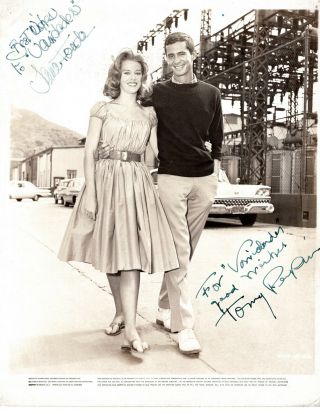 Anthony Perkins & Jane Fonda,  Rare Signed Vintage Outdoor Photo.  Both
