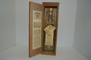 Vintage Jack Daniels Barrel House 1 Bottle With Tags And Wood Box