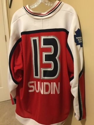 RARE VINTAGE MATS SUNDIN 2000 NHL ALL STAR GAME JERSEY SIZE XL SEWN RED 5