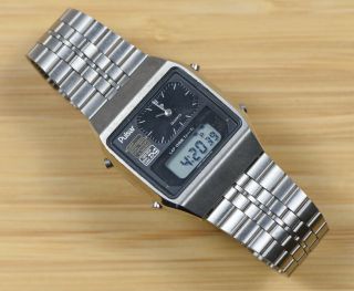 Vintage Pulsar Stainless Steel Dual Analog Digital Quartz Watch Y651 - 5030