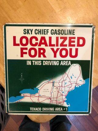 Vintage Texaco Sky Chief Gasoline Localized For You Sign Region 1 Ne