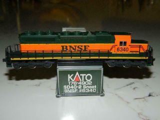 Kato N Scale 176 - 4902 Bnsf Sd40 - 2 Snoot Diesel Loco 6340 Vtg/nos