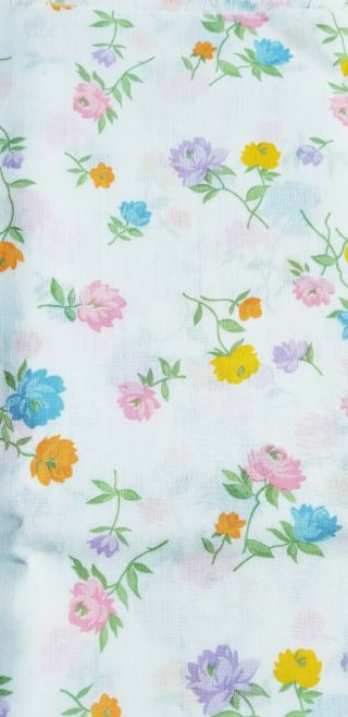 4 Yards Of Vintage Fabric Vintage Bright Floral Vintage Semi Sheer Cotton Blend