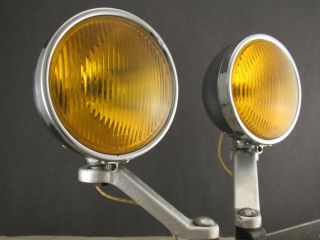 1930 ’s Vintage Accessory Dietz Fog And Driving Lights Amber Lamps