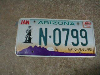 Vintage 2000 Arizona National Guard License Plate N - 0799