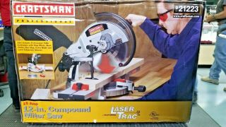 Rare Craftsman Professional 21223 - 12 ",  15 Amp Laser - Trac Compound Miter Saw