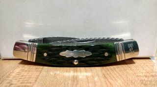 Schrade JOE KIOUS Vintage Green Bone Damascus 61/100 Limited Run,  Orig Pouch Box 10