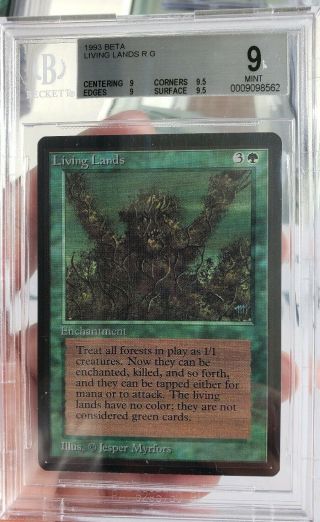 Vintage Magic | Mtg Bgs 9 Beta Living Lands,  Quad,  9.  5,