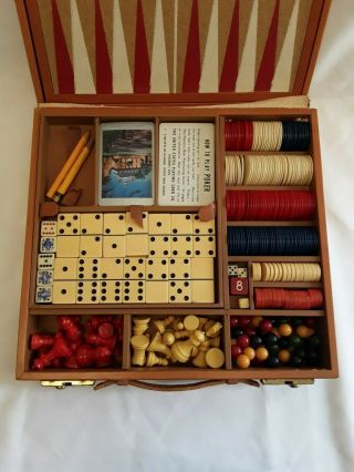 Vintage Multiple Game Set Backgammon,  gin,  gin rummy,  bridge games 3