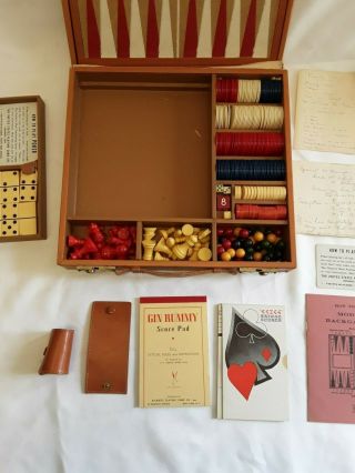 Vintage Multiple Game Set Backgammon,  gin,  gin rummy,  bridge games 4