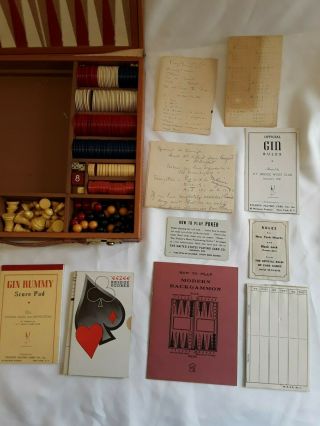 Vintage Multiple Game Set Backgammon,  gin,  gin rummy,  bridge games 5