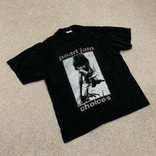 Vintage 1992 Pearl Jam Choices T - Shirt X Large Black Tee Grunge Eddie Vedder 90