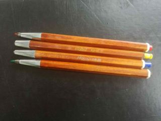 Rare Vintage Set Of 4 Roland Mechanical Drafting Pencils Wooden Ddr Germany