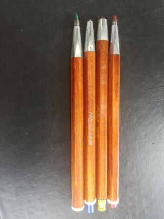 Rare Vintage Set Of 4 Roland Mechanical Drafting Pencils Wooden DDR Germany 3