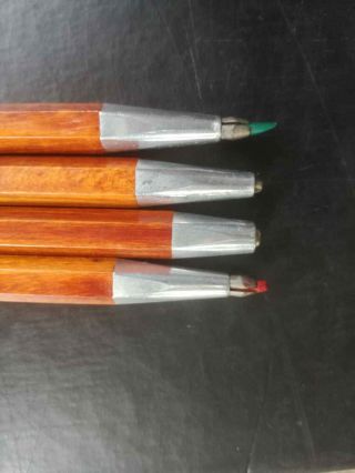 Rare Vintage Set Of 4 Roland Mechanical Drafting Pencils Wooden DDR Germany 6