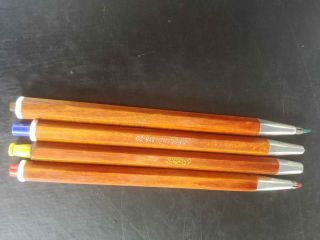 Rare Vintage Set Of 4 Roland Mechanical Drafting Pencils Wooden DDR Germany 7