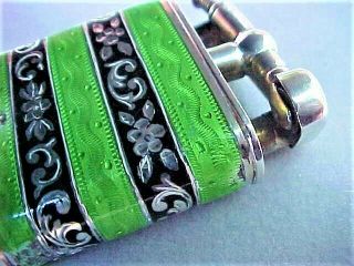 Vintage Art Deco Sterling Silver with Guilloche Enamel Swing Arm Lighter 12