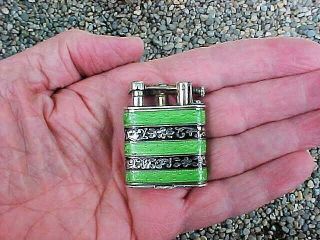 Vintage Art Deco Sterling Silver with Guilloche Enamel Swing Arm Lighter 6
