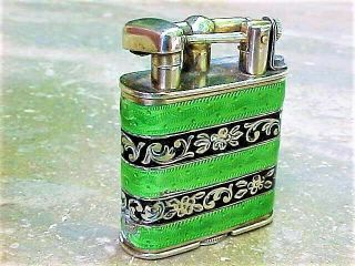 Vintage Art Deco Sterling Silver with Guilloche Enamel Swing Arm Lighter 7