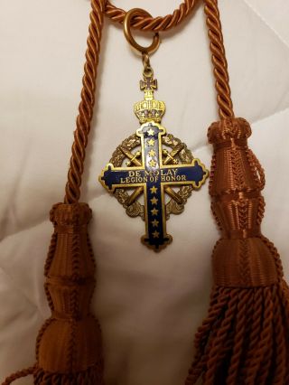 Vintage Masonic Demolay Legion Of Honor Cross With Rope 1950 