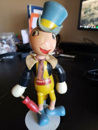 Vintage 1940s Jiminy Cricket Wood Jointed Doll