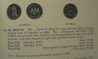 1864 Lincoln and Union Civil War Token RARE German Silver Nickel 4