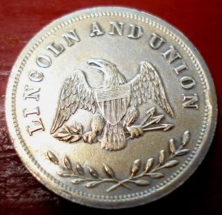 1864 Lincoln and Union Civil War Token RARE German Silver Nickel 7