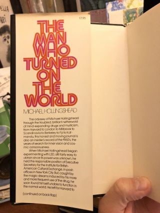 THE MAN WHO TURNED ON THE WORLD Michael Hollingshead RARE 1st Edition HC/DJ ⚗️ 2