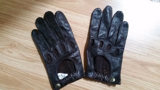 Vintage Christian Dior Monsieur Brown Leather Motorcycle Driving Gloves 1970s