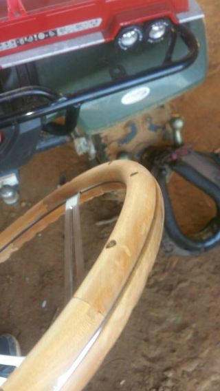 Vtg 3 Spoke WoodGrain Steering Wheel 4
