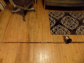 Vtg Penn Senator 9/0 Big Game Reel & Cork Wooden Fishing Rod Made In Phila Usa