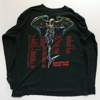 Vintage Obituary The End Complete Tour 1992 L Black Long Sleeved T - Shirt 2