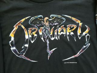Vintage Obituary The End Complete Tour 1992 L Black Long Sleeved T - Shirt 5