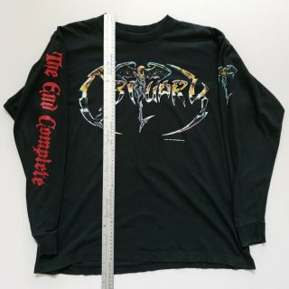 Vintage Obituary The End Complete Tour 1992 L Black Long Sleeved T - Shirt 6