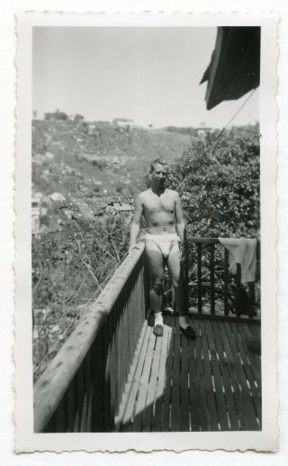 15 Vintage Photo Jockstrap Muscle Bulge Soldier Boy Man Posing Snapshot Gay
