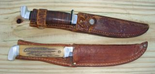 2 Vintage Case Xx Fixed Blade Hunting Knives Knife & Sheaths Stag