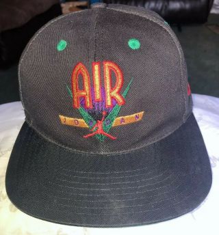 Vintage Mens Nike Air Jordan Logo Adjustable Snapback Hat/cap Black