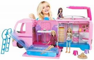 Barbie Dream Camper Playset - Pretend Play Dollhouse Doll Vehicle Kids Girl Gift