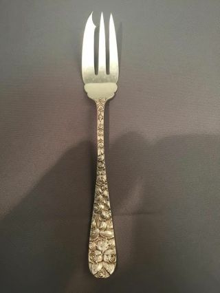Pastry Fork (6 In) In Baltimore Rose By Schofield,  1905 Sterling Silver