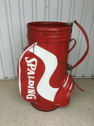 Spalding Vintage Rare Golf Bag Huge Red White Man Cave Sports Ba Rcollectible