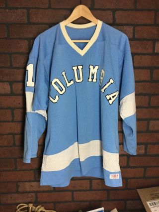 Vintage 11 Columbia University Hockey Jersey By O’shea Size Large Game Worn ?